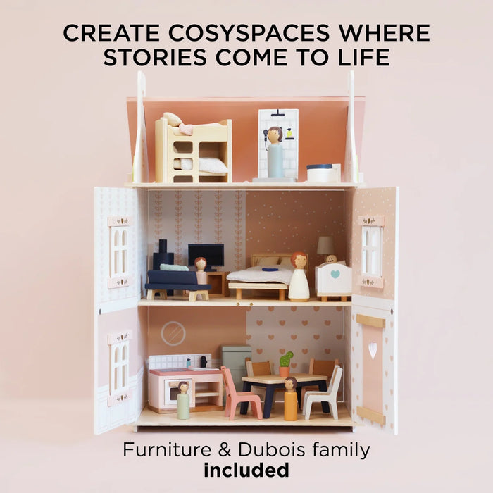 Roseheart Wooden Dolls House Furniture & Family