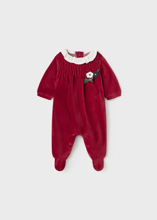 Newborn velour sleepsuit Better Cotton