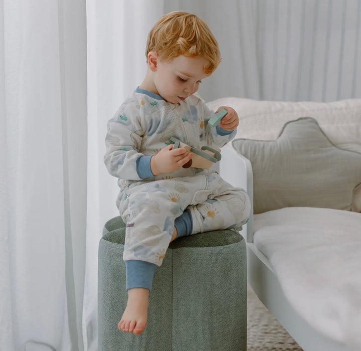 Fluffy Puffs Organic Cotton Long Sleeve Footed Sleep Bag 1.0 TOG