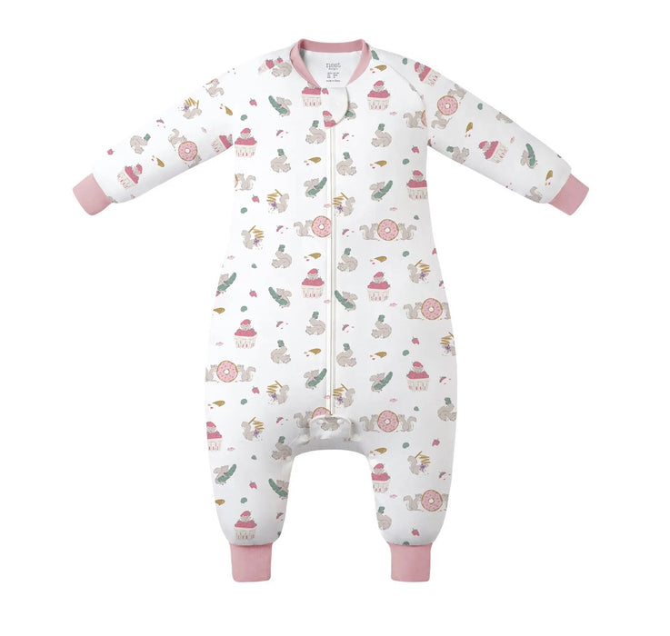 Very Squirrelly Organic Cotton Long Sleeve Footed Sleep Bag 1.0 TOG