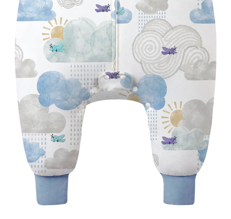 Fluffy Puffs Organic Cotton Long Sleeve Footed Sleep Bag 1.0 TOG