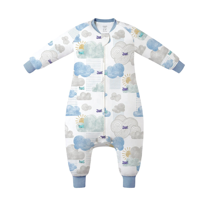 Fluffy Puffs Organic Cotton Long Sleeve Footed Sleep Bag 1.0 TOG