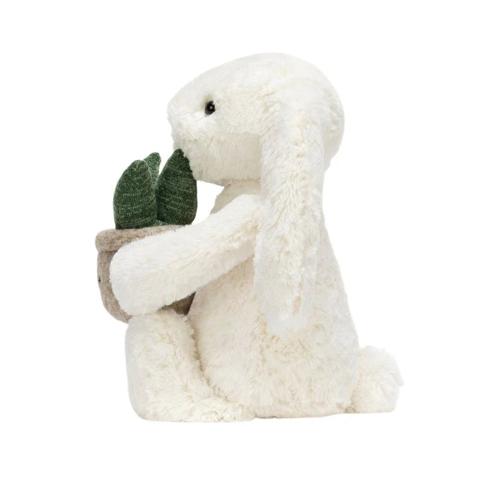 Cream Bunny with Plant
