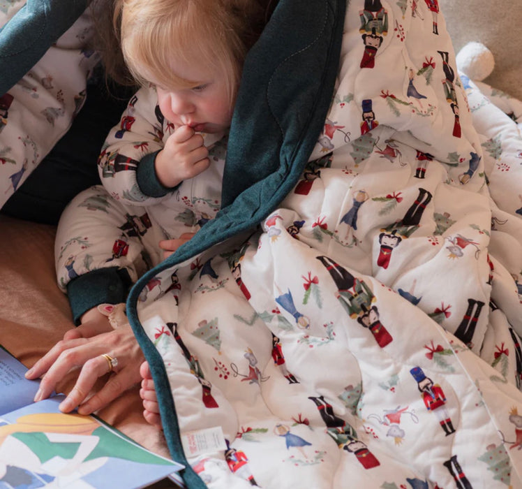 Bamboo Jersey Medium Cozy Quilted Blanket Nutcracker