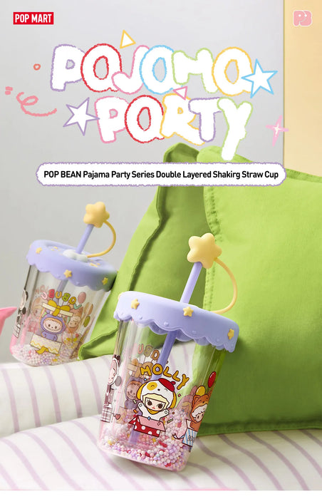 POP BEAN Pajama Party double layered shaking straw cup
