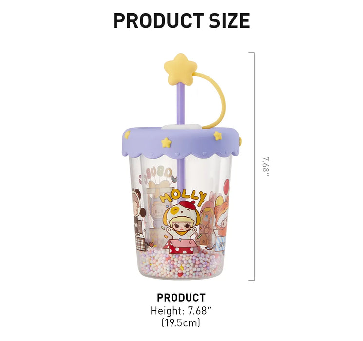 POP BEAN Pajama Party double layered shaking straw cup