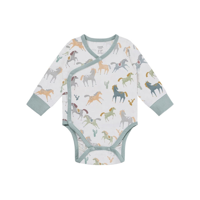 Long Sleeve Kimono Onesie Pony Express 6-12M