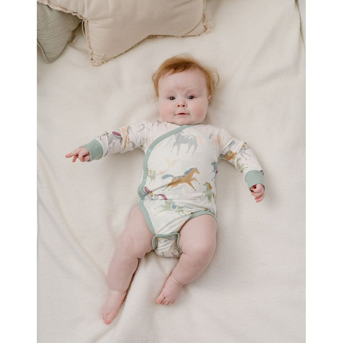 Long Sleeve Kimono Onesie Pony Express 6-12M