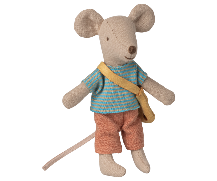 Little brother mouse with bag