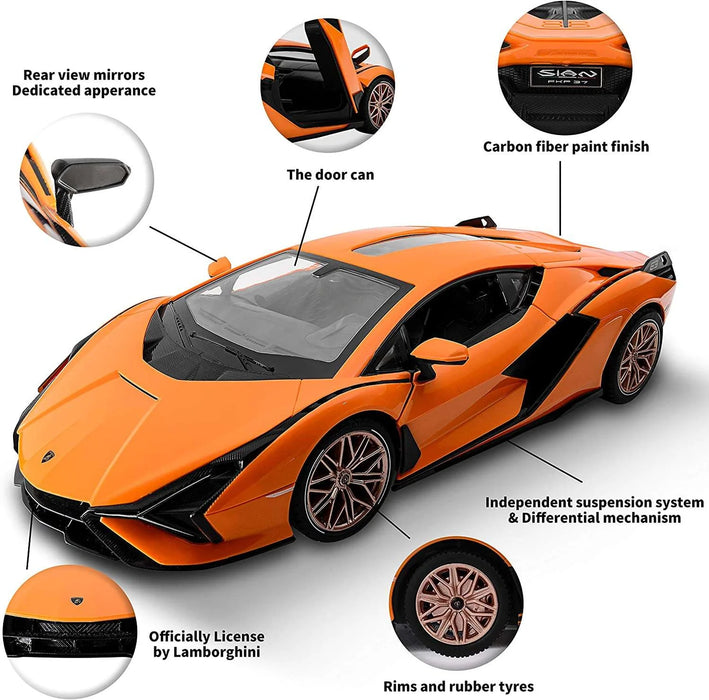 Lamborghini SIAN FKP 37 RC Car 1/14 Scale Licensed Remote Control Toy Car with Open Doors and Working Lights by Rastar
