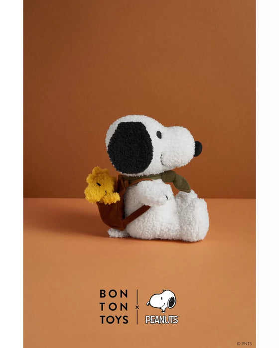Plush PEANUTS SNOOPY with Woodstock in Backpack 8"