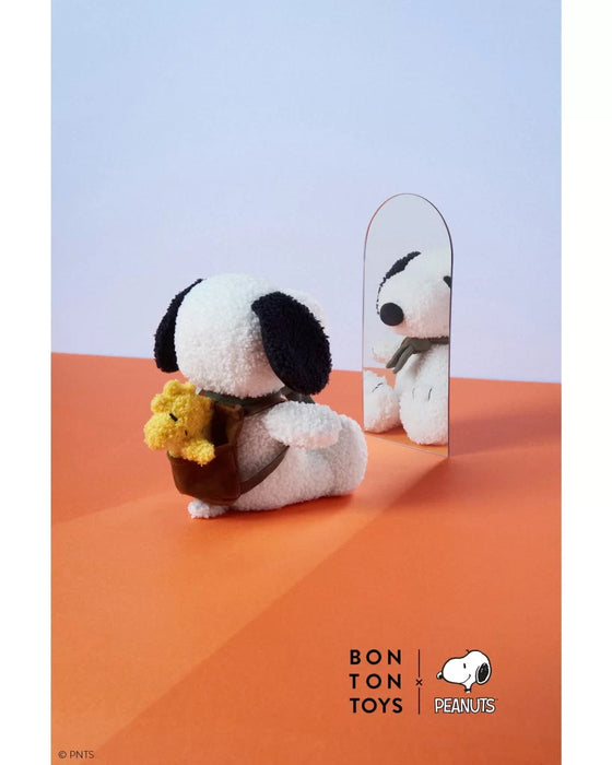 Plush PEANUTS SNOOPY with Woodstock in Backpack 8"