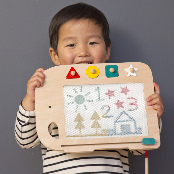 Doodle + Draw Elephant Wooden Magic Drawing Board