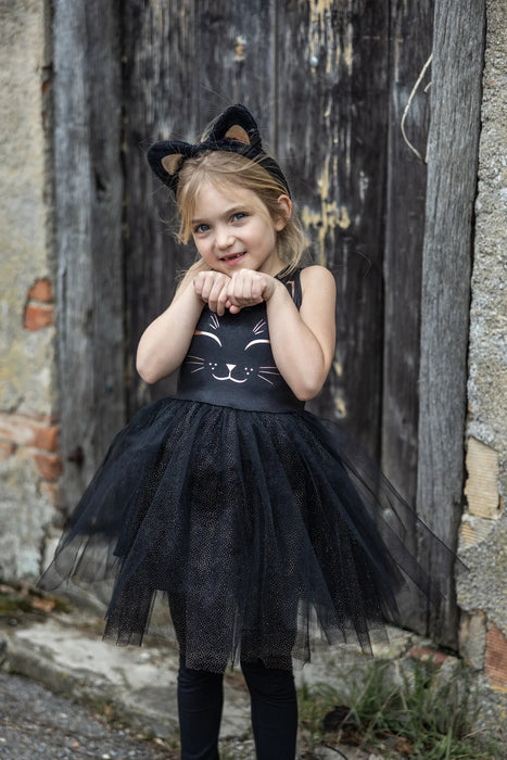 Black Cat Dress & Headpiece 5-6Y