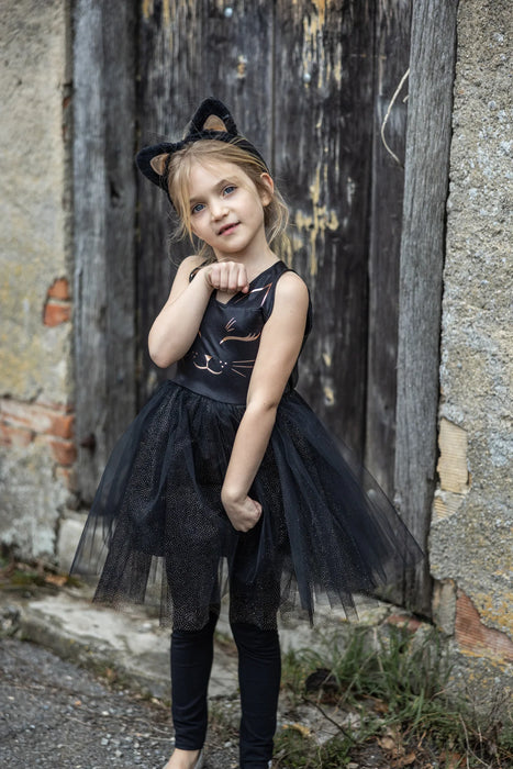Black Cat Dress & Headpiece 5-6Y