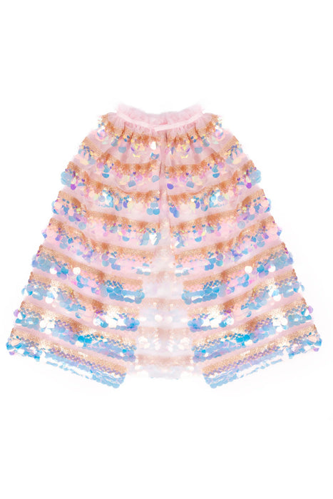 The 5th Avenue Paillette Cape, Gold/Light Pink 4-6Y