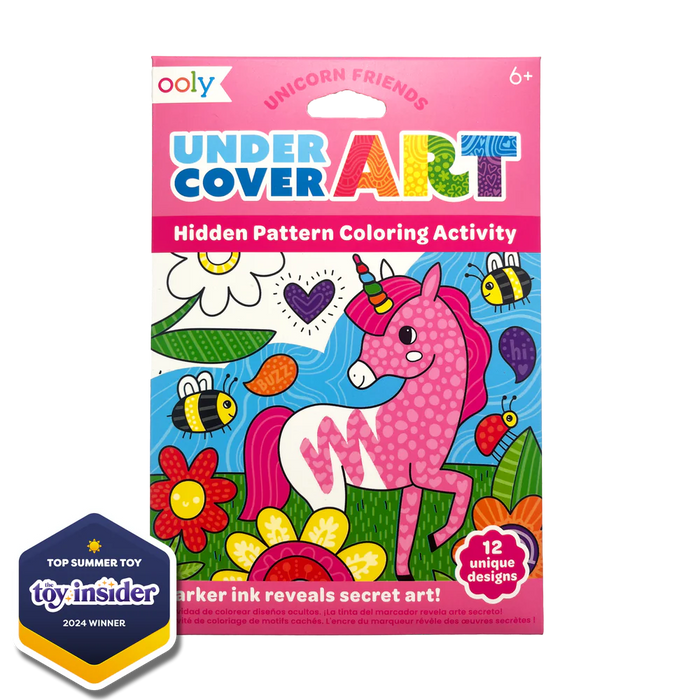 Undercover Art Hidden Pattern Coloring Activity Art Cards - Unicorn Friends