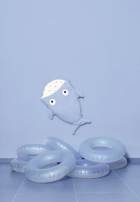 Shark Footmuff for babies - Light blue & Whales ( Winter )