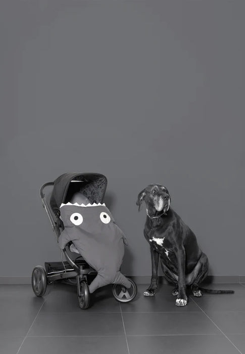 Shark Footmuff for babies - Grey & Strawberries ( Mid Season)