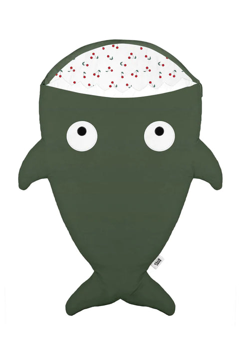 Shark Footmuff for babies - Kaki & Cherries ( Mid-Season )