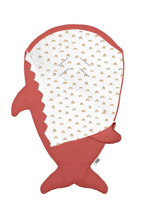 Shark Footmuff for babies - Terracota & Rainbows ( Mid Season )