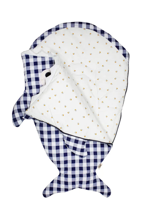 Shark Footmuff for babies - Blue vichy & Muffins ( Winter )
