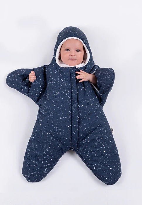 Star Overall for babies - Constellation pattern - Blue Navy ( Mid season )