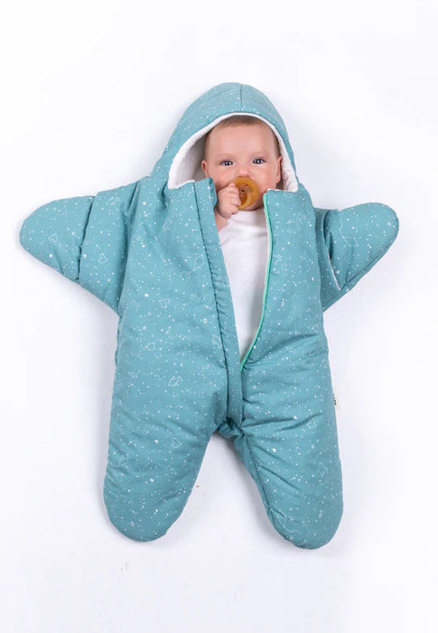 Star Overall for babies - Constellation pattern - Turquoise ( Mid season )