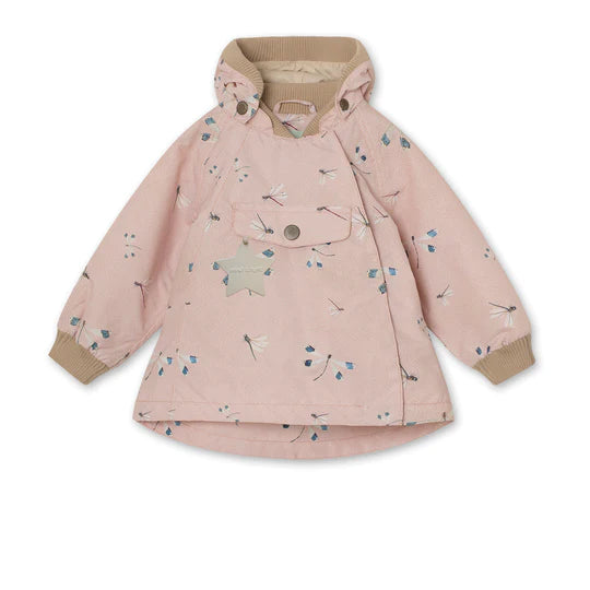 WAI FLEECE LINED PRINTED SPRING JACKET. GRS-PRINT Rose Dragonfly
