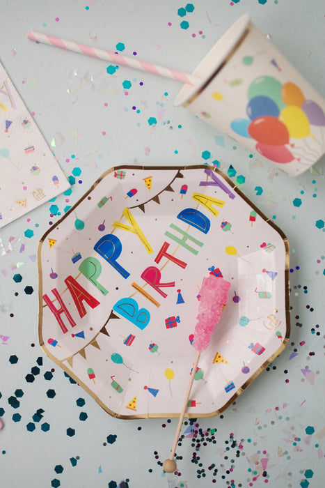 PLATES - HAPPY BIRTHDAY - SMALL (8 PCS)