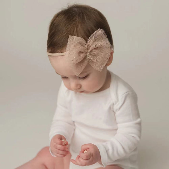 Champagne/Gold Glinda Bow Nylon Headband