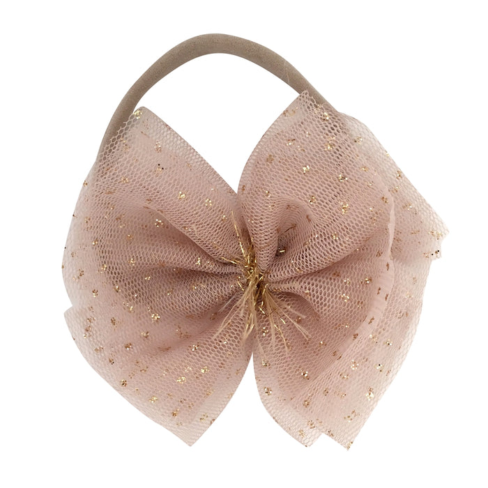Champagne/Gold Glinda Bow Nylon Headband