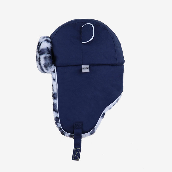 Arctic Cub: Navy with Leopard Fur