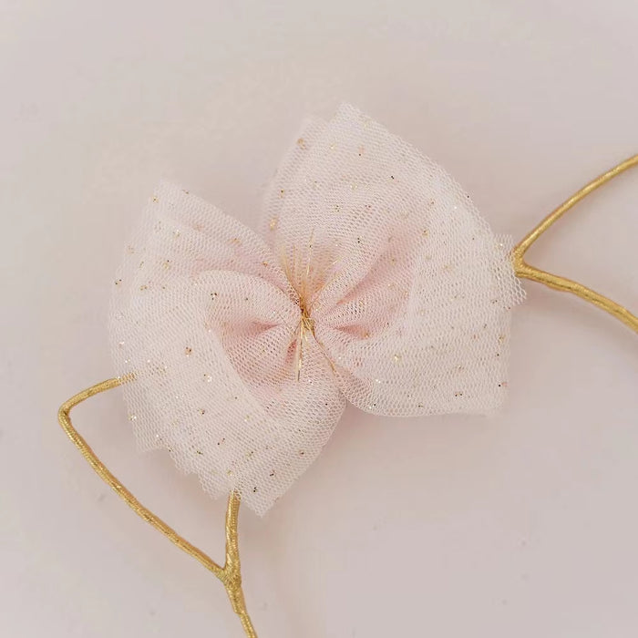 Kitty Headband Light Pink/Gold Glinda Bow