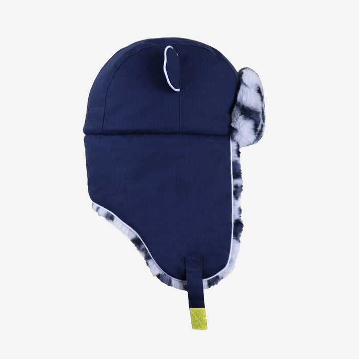 Arctic Cub: Navy with Leopard Fur