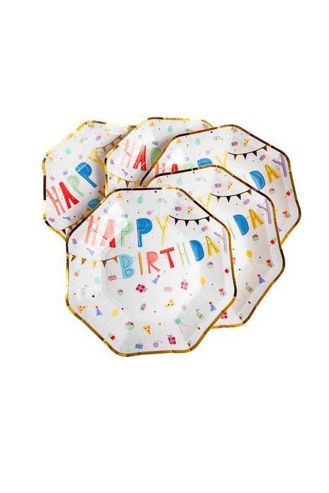 PLATES - HAPPY BIRTHDAY - SMALL (8 PCS)