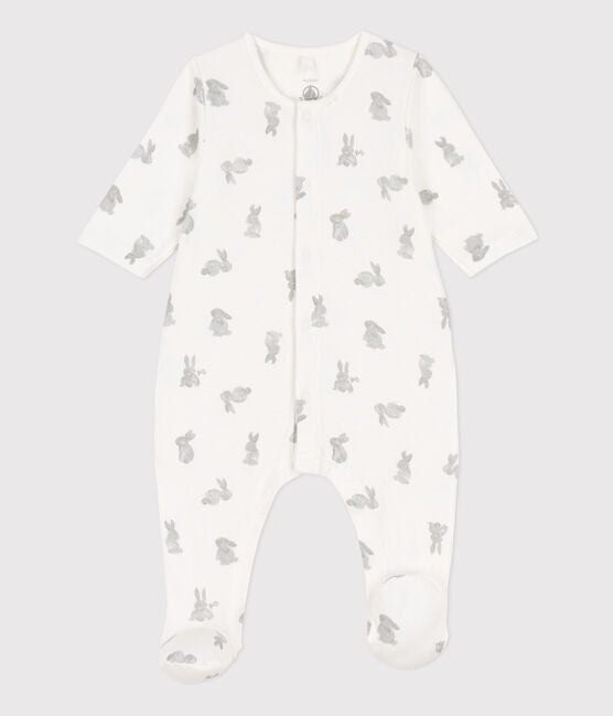 TUBE-KNIT RABBIT SLEEPSUIT