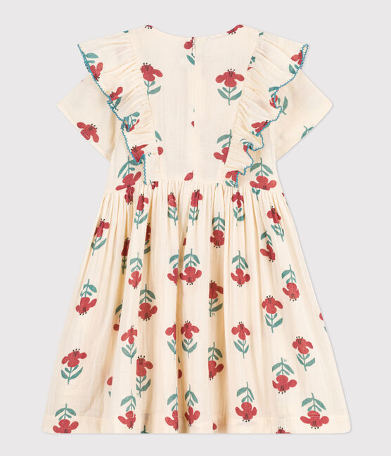 GIRLS' FLORAL COTTON GAUZE DRESS
