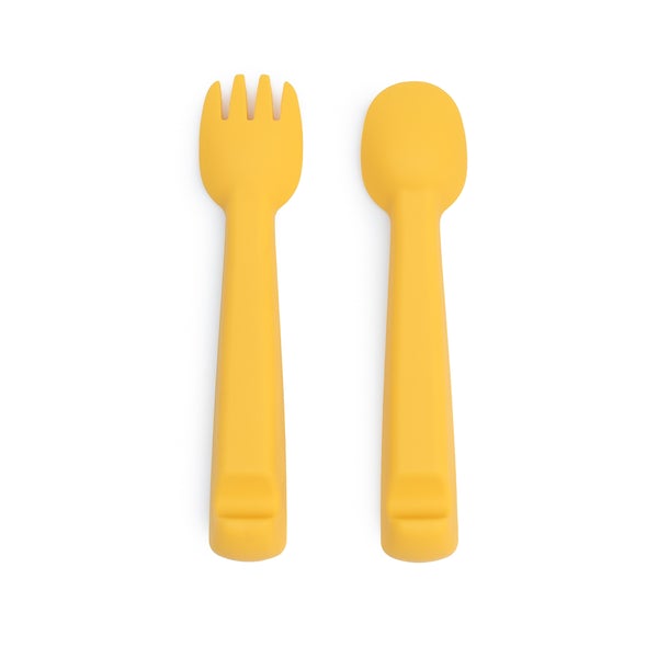 Feedie Fork and Spoon Set- Yellow