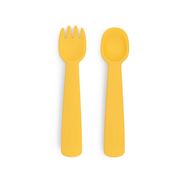 Feedie Fork and Spoon Set- Yellow