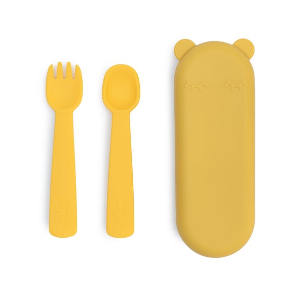 Feedie Fork and Spoon Set- Yellow