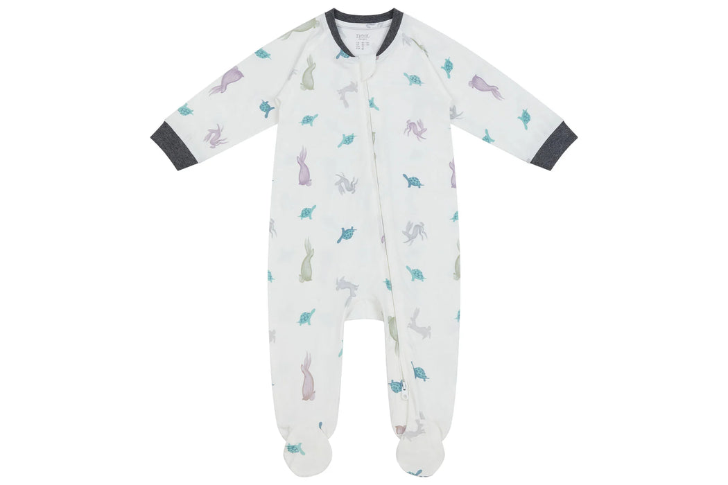 Bamboo Zip Footed Sleeper - The Tortoise & The Hare