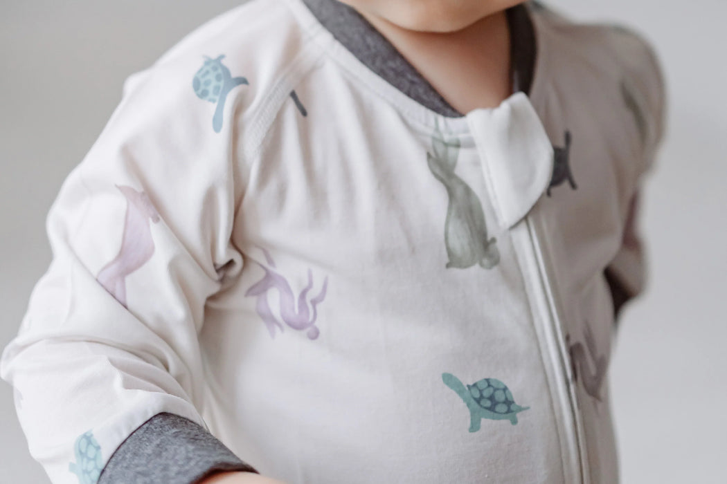 Bamboo Zip Footed Sleeper - The Tortoise & The Hare