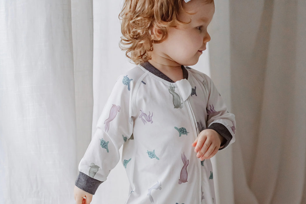 Bamboo Zip Footed Sleeper - The Tortoise & The Hare