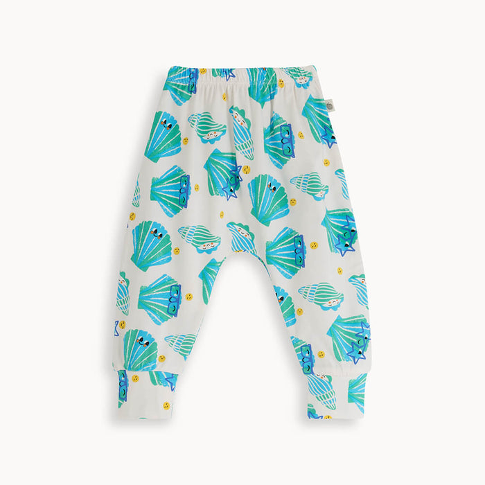 PALAZZO - Aqua Seashells Hareem Pant 4-5Y