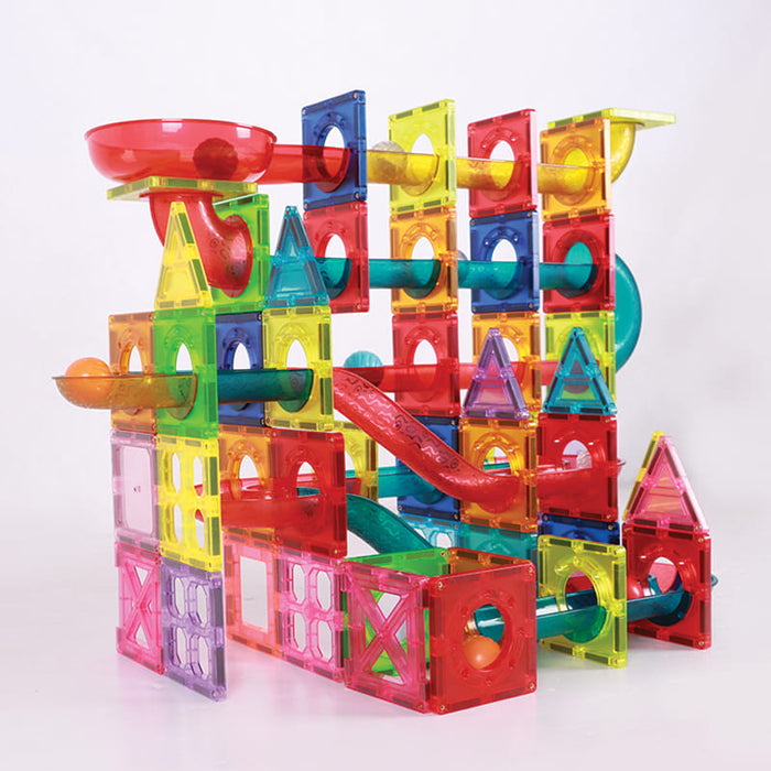 Race Track Magnetic Blocks with Glow in the Dark Balls – 176 Pieces