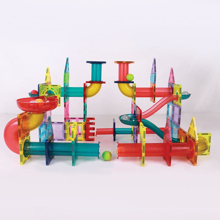 Race Track Magnetic Blocks with Glow in the Dark Balls – 176 Pieces