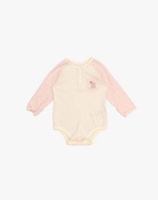 Classic Raglan Bodysuit-Pink