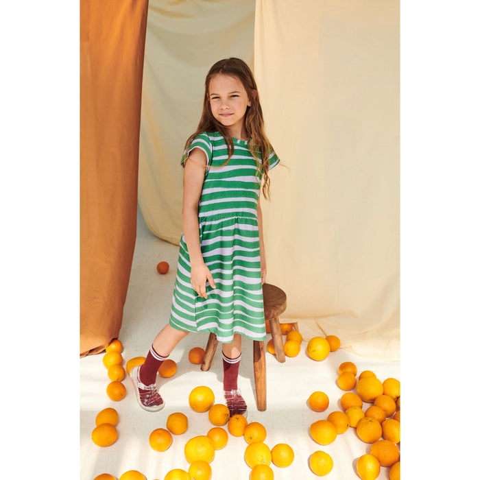 Striped Dress With Ruffled Sleeves 128/134