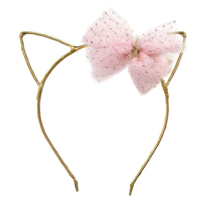 Kitty Headband Light Pink/Gold Glinda Bow